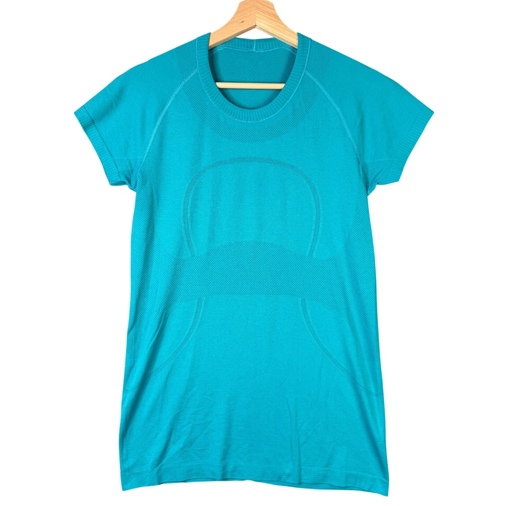 Lululemon Swiftly Tech Short Sleeve Crew Teal Blue Athletic Top Size 10
